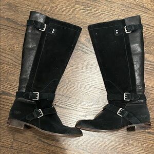 UGG Women's Black Suede & Leather Boots size 8